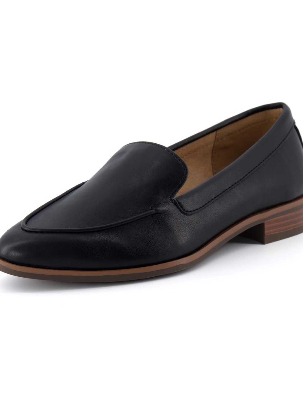 Women's Black Leather Slip-On Loafer
